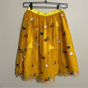 Hanna Andersson Beauty and the Beast Belle Yellow Tulle Skirt size large